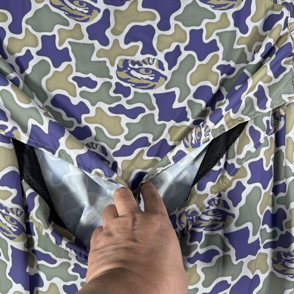 Amigo Provisions Company Shirt Mens Size 3XL Green Camo LSU Tiger Eye Vented - Picture 15 of 15